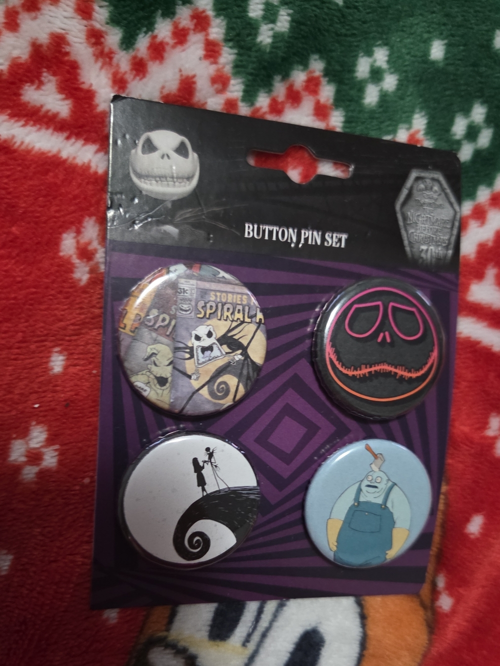 🌼2 For $10🌼Nightmare Before Christmas Button Pin Set - Purple Accent